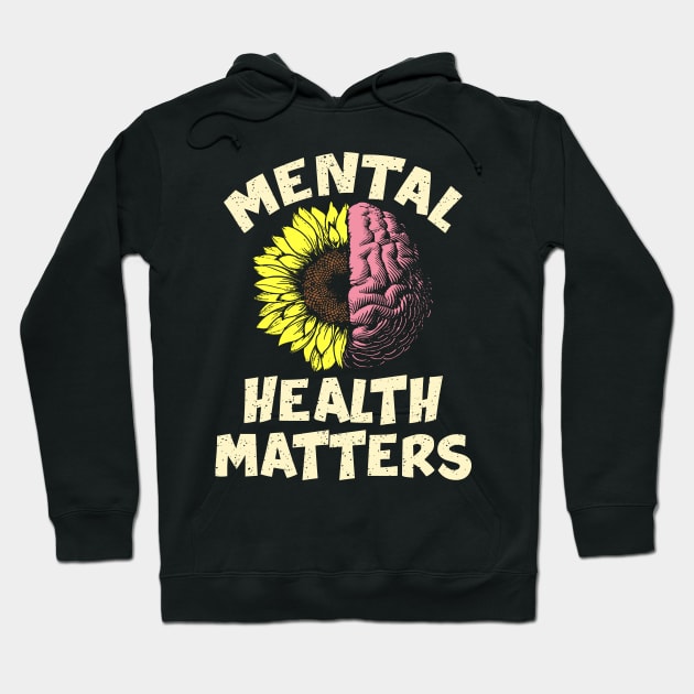 Mental Health Matters Gift Human Brain Illness Awareness Hoodie by Xonmau